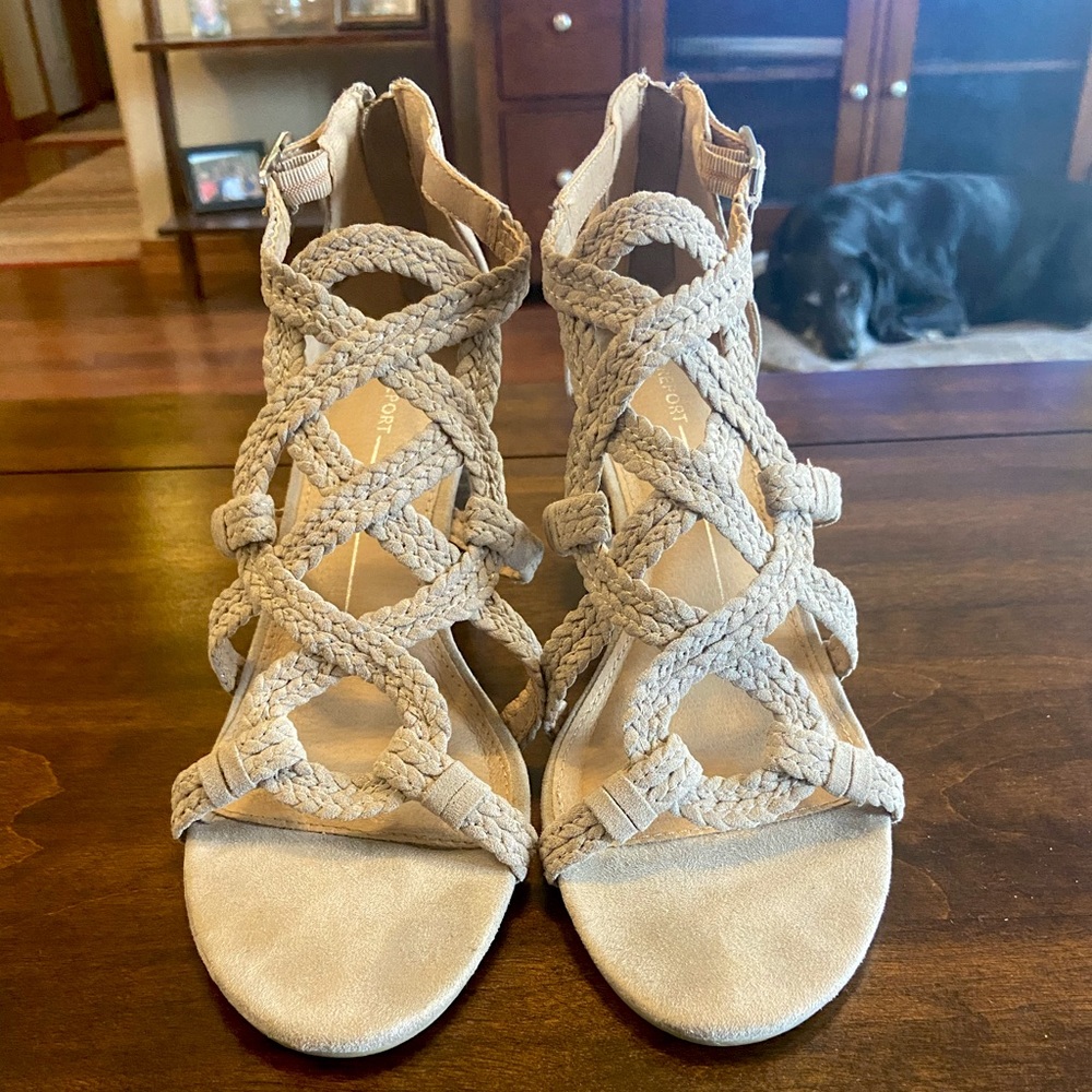 Braided straps heels